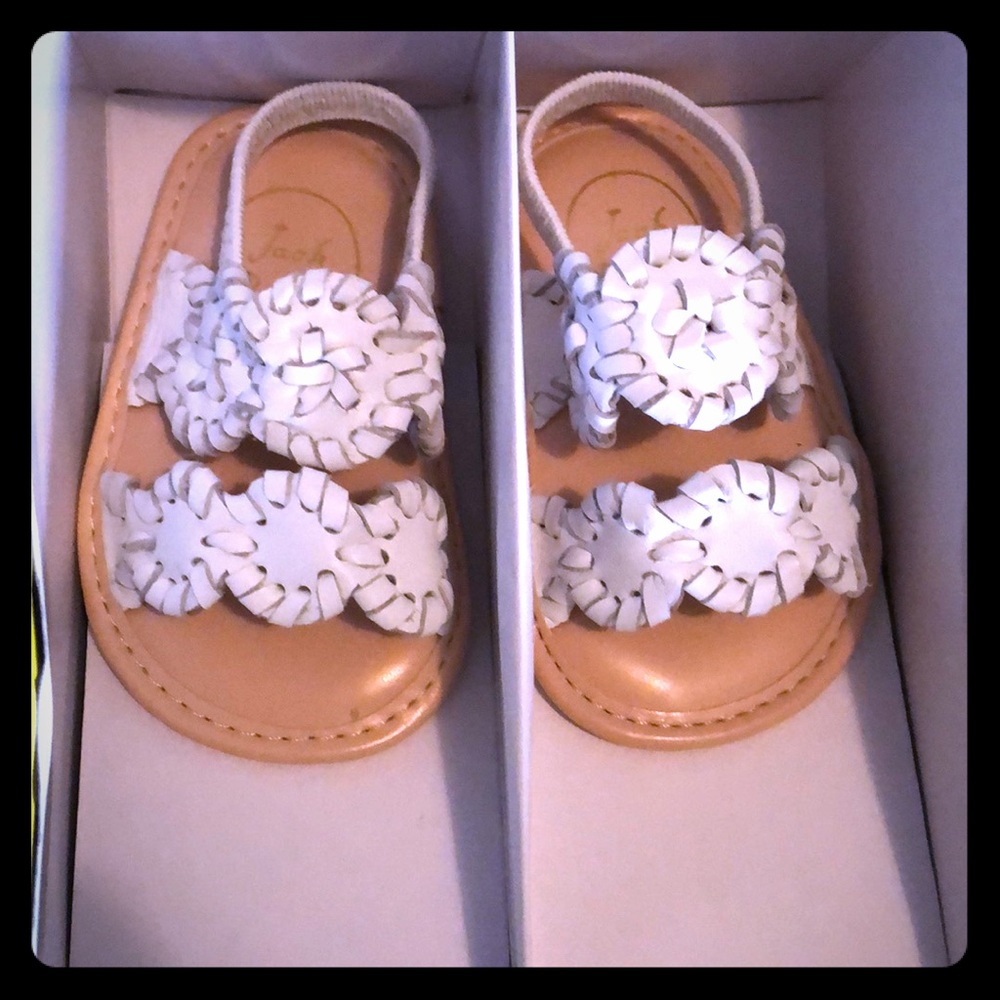 Baby Jack Roger Sandal - White Sz 2